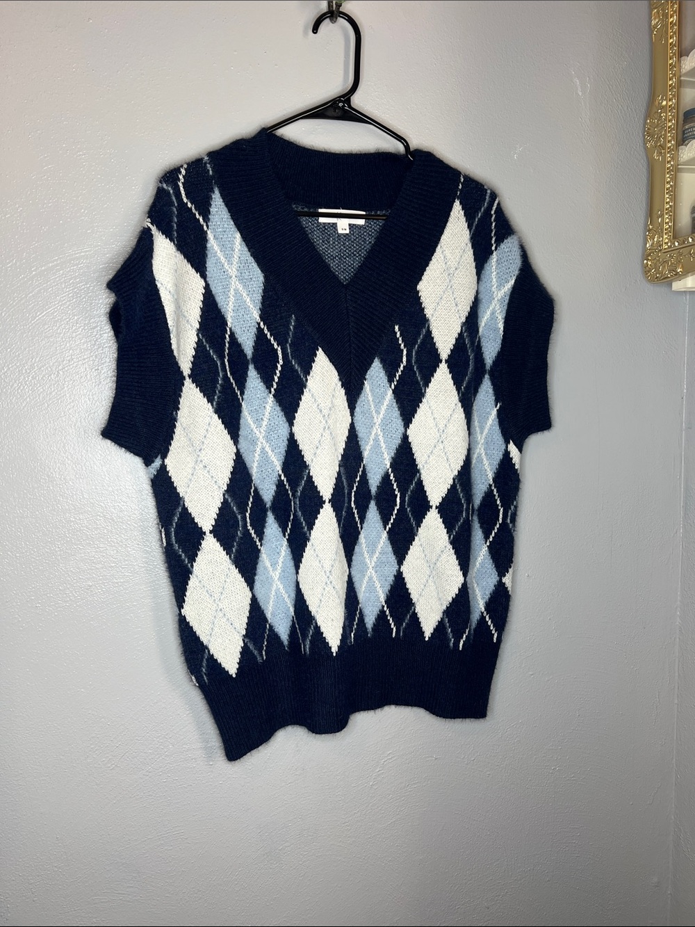 Klesis Soft Navy Argyle V-Neck Sweater Vest
